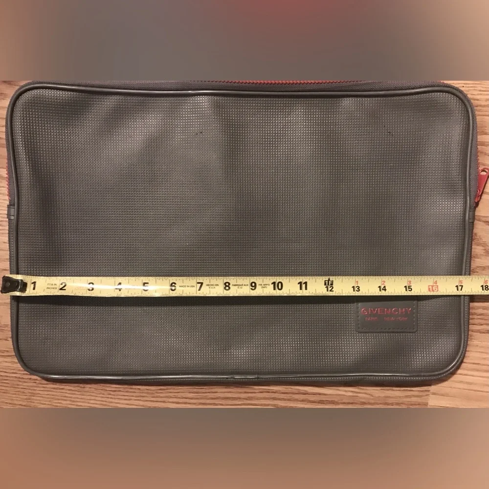 Givenchy Paris Laptop Case Sleeve Gray Red Zipper Designer Luxury Unisex Bag